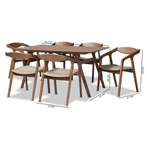 Baxton Studio Harland Grey Wood 7-Piece Dining Set - RDC809B