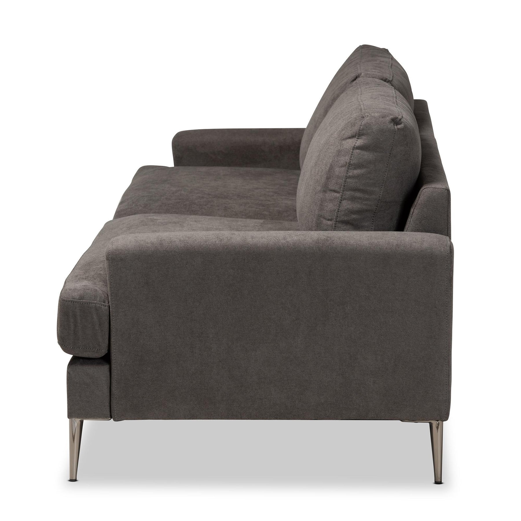 Baxton Studio Davidson Modern And Contemporary Grey Fabric Upholstered Sofa - 3132A-Grey-Sofa