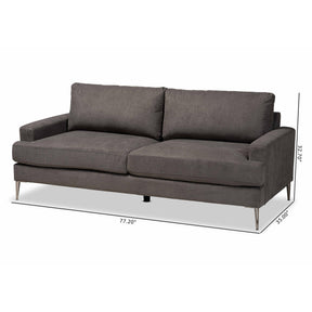 Baxton Studio Davidson Modern And Contemporary Grey Fabric Upholstered Sofa - 3132A-Grey-Sofa