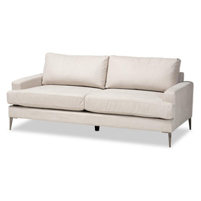 Baxton Studio Davidson Modern And Contemporary Beige Fabric Upholstered Sofa - 3132A-Cream-Sofa