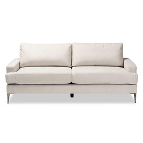 Baxton Studio Davidson Modern And Contemporary Beige Fabric Upholstered Sofa - 3132A-Cream-Sofa