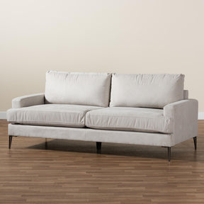 Baxton Studio Davidson Modern And Contemporary Beige Fabric Upholstered Sofa - 3132A-Cream-Sofa