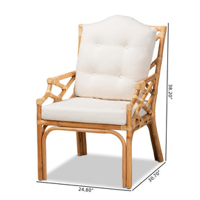 Baxton Studio Sonia Modern And Contemporary Natural Finished Rattan Armchair - Sonia-Natural-CC Arm