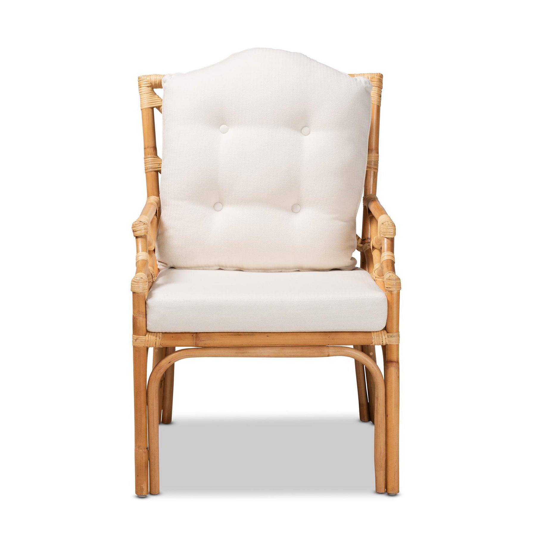 Baxton Studio Sonia Modern And Contemporary Natural Finished Rattan Armchair - Sonia-Natural-CC Arm