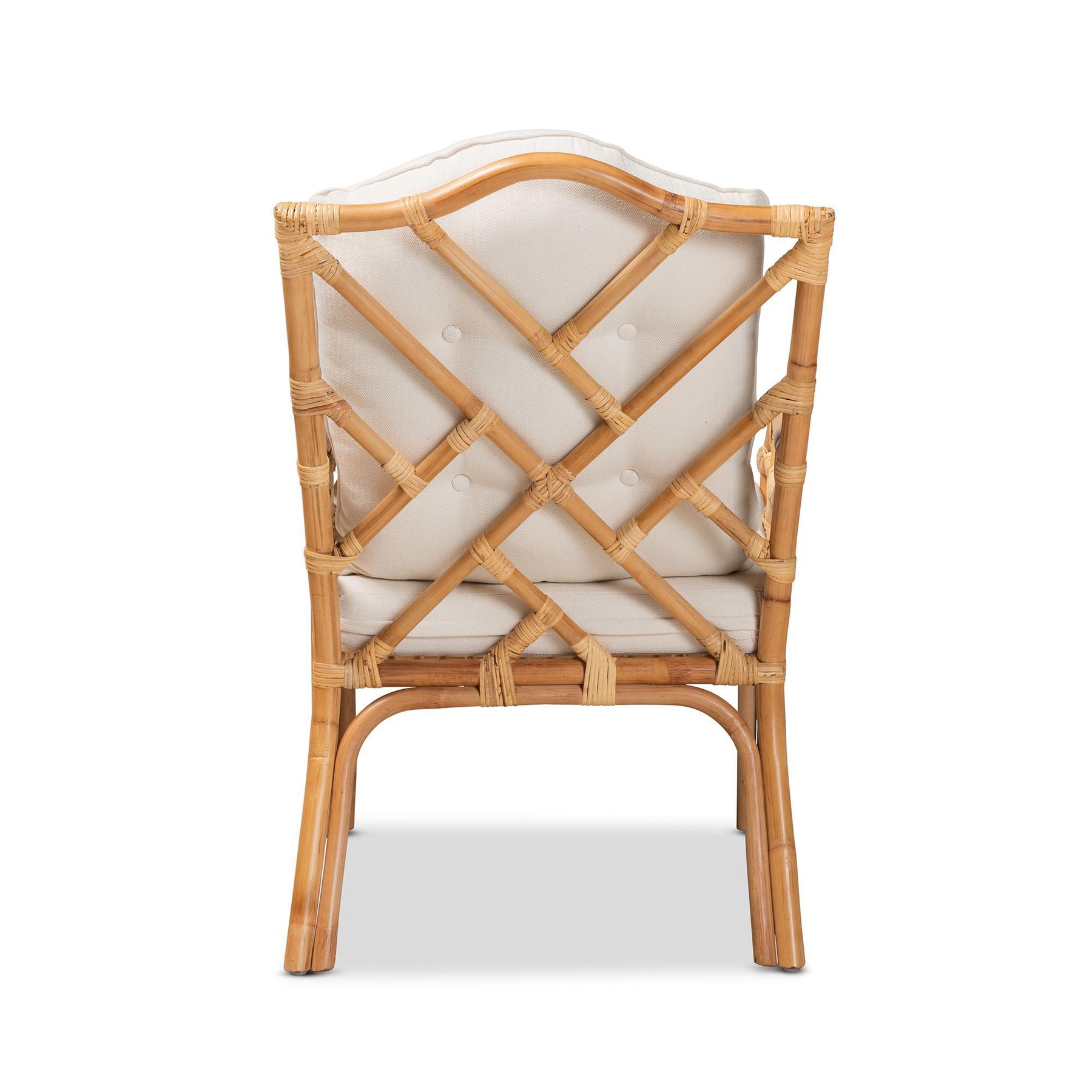 Baxton Studio Sonia Modern And Contemporary Natural Finished Rattan Armchair - Sonia-Natural-CC Arm