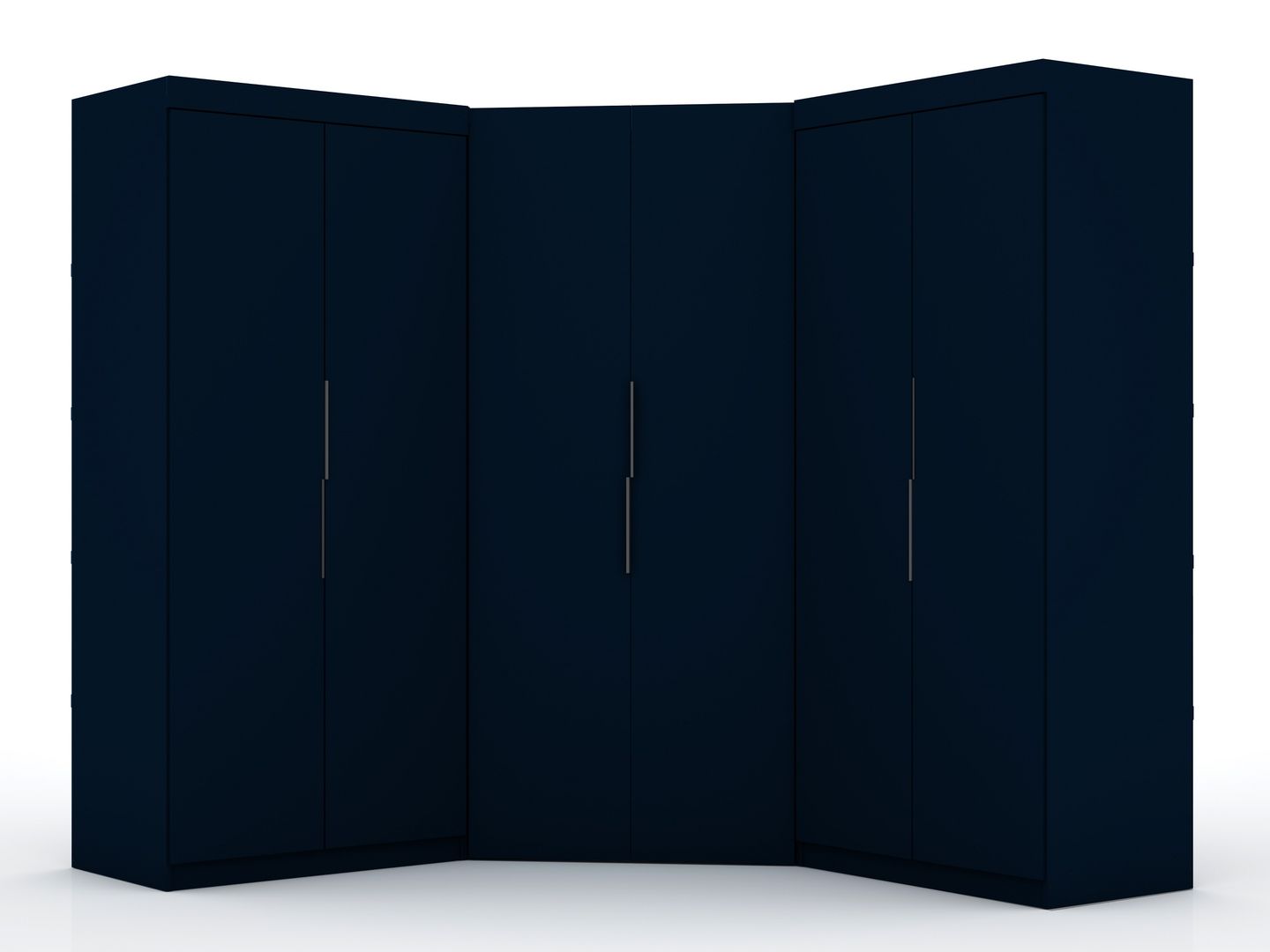 Manhattan Comfort Mulberry 3.0 Sectional Modern Wardrobe Corner Closet with 4 Drawers - Set of 3 in Tatiana Midnight BlueManhattan Comfort-Armoires and Wardrobes - - 1