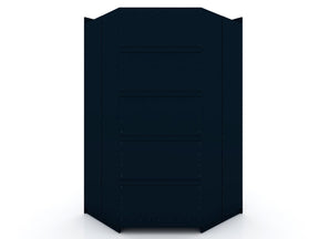 Manhattan Comfort Mulberry 3.0 Sectional Modern Wardrobe Corner Closet with 4 Drawers - Set of 3 in Tatiana Midnight Blue