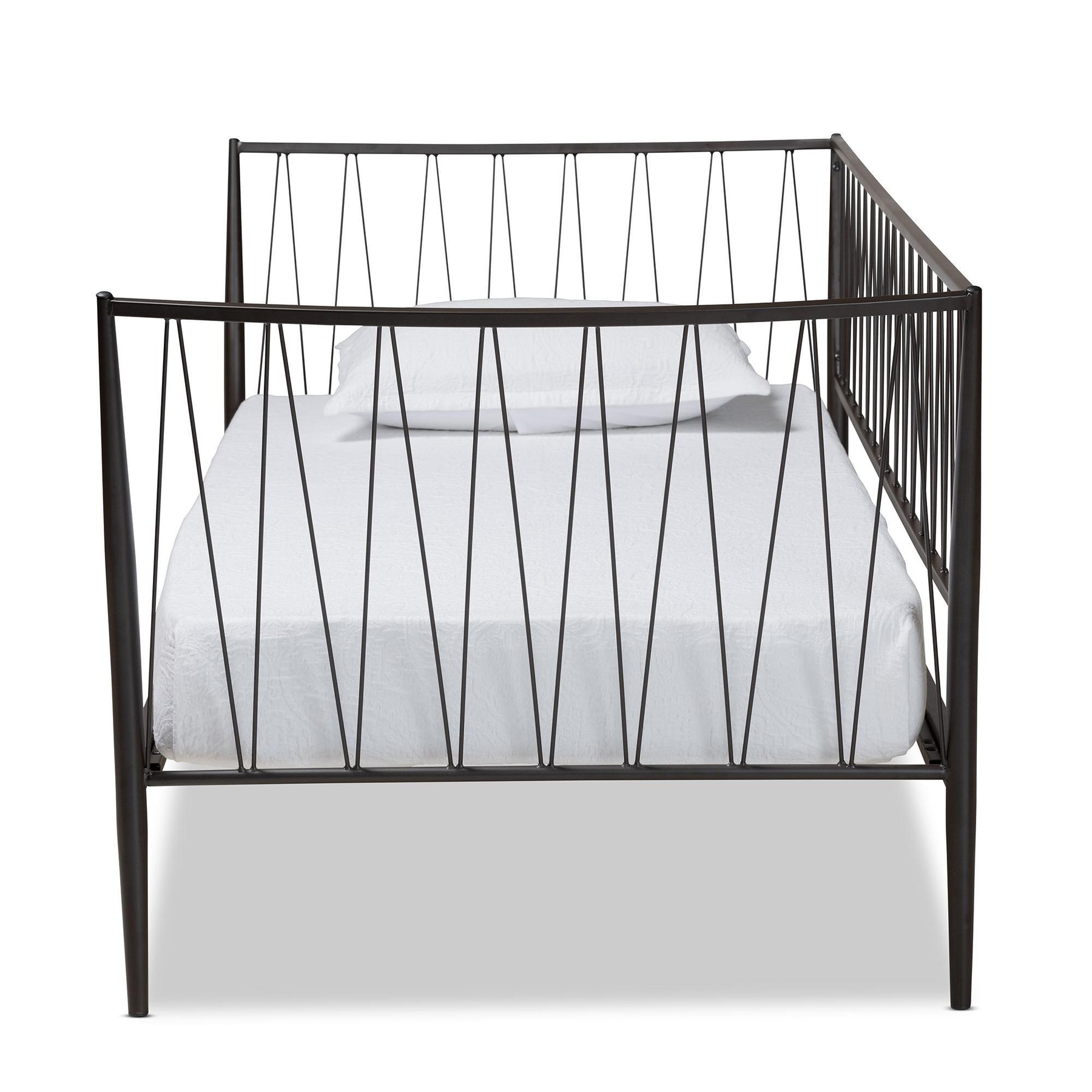 Baxton Studio Lysa Modern And Contemporary Black Finished Metal Twin Size Daybed - TS-Lysa-Black-Daybed