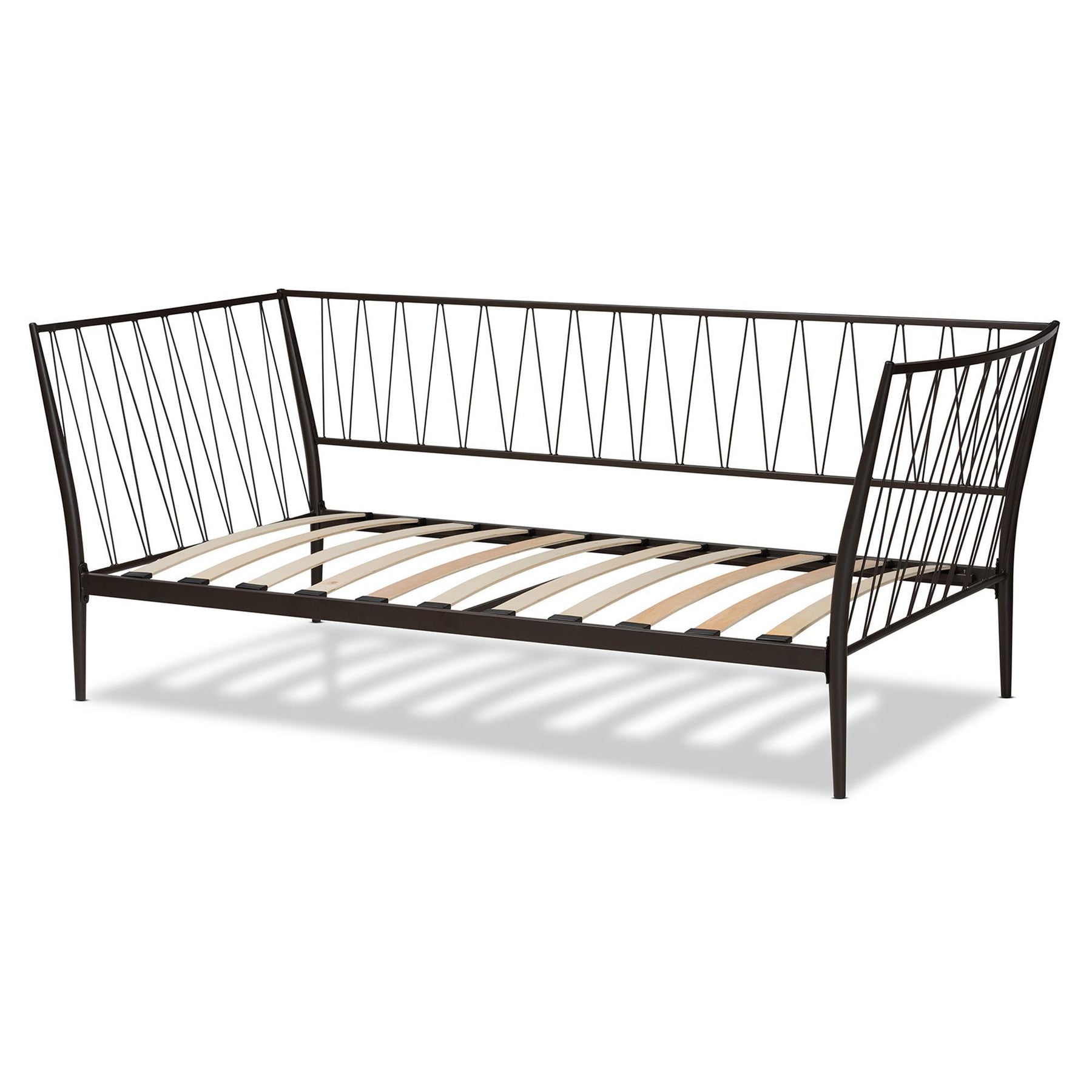 Baxton Studio Lysa Modern And Contemporary Black Finished Metal Twin Size Daybed - TS-Lysa-Black-Daybed