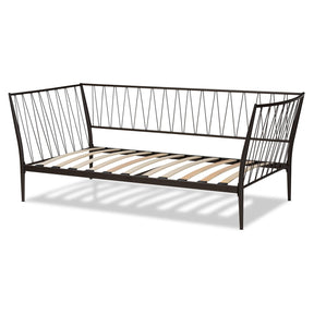 Baxton Studio Lysa Modern And Contemporary Black Finished Metal Twin Size Daybed - TS-Lysa-Black-Daybed