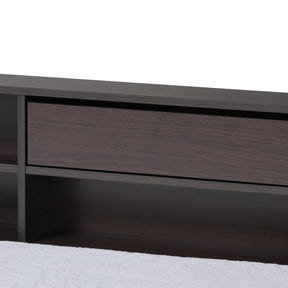 Baxton Studio Faraday Modern And Contemporary Dark Brown Finished Wood Twin Size Platform Storage Corner Bed - SEBED1302718-Modi Wenge-Twin