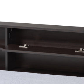 Baxton Studio Faraday Modern And Contemporary Dark Brown Finished Wood Twin Size Platform Storage Corner Bed - SEBED1302718-Modi Wenge-Twin