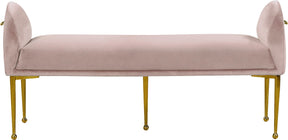 Meridian Furniture Owen Pink Velvet Bench