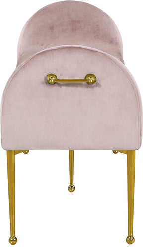 Meridian Furniture Owen Pink Velvet Bench