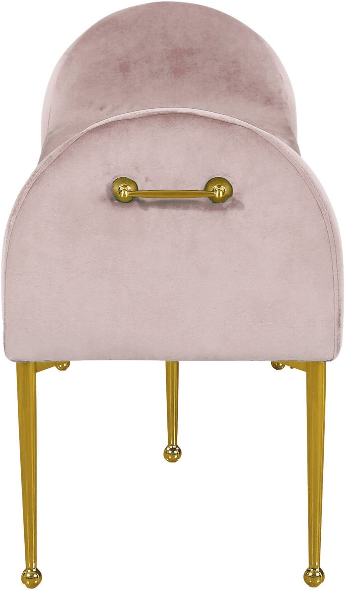 Meridian Furniture Owen Pink Velvet Bench