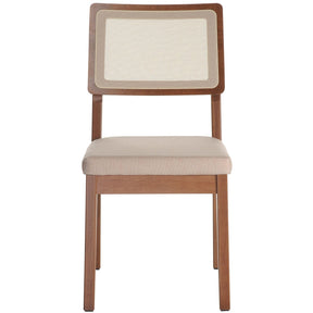 Manhattan Comfort Pell 2-Piece Dining Chair in Dark Beige and Maple Cream-Minimal & Modern