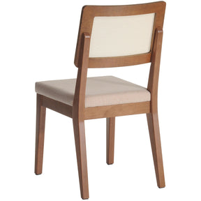 Manhattan Comfort Pell 2-Piece Dining Chair in Dark Beige and Maple Cream-Minimal & Modern