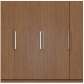 Manhattan Comfort Eldridge 2.0 - 91" 3 Sectional Wardrobe with 4 Drawers and 6 Doors in Maple Cream-Minimal & Modern