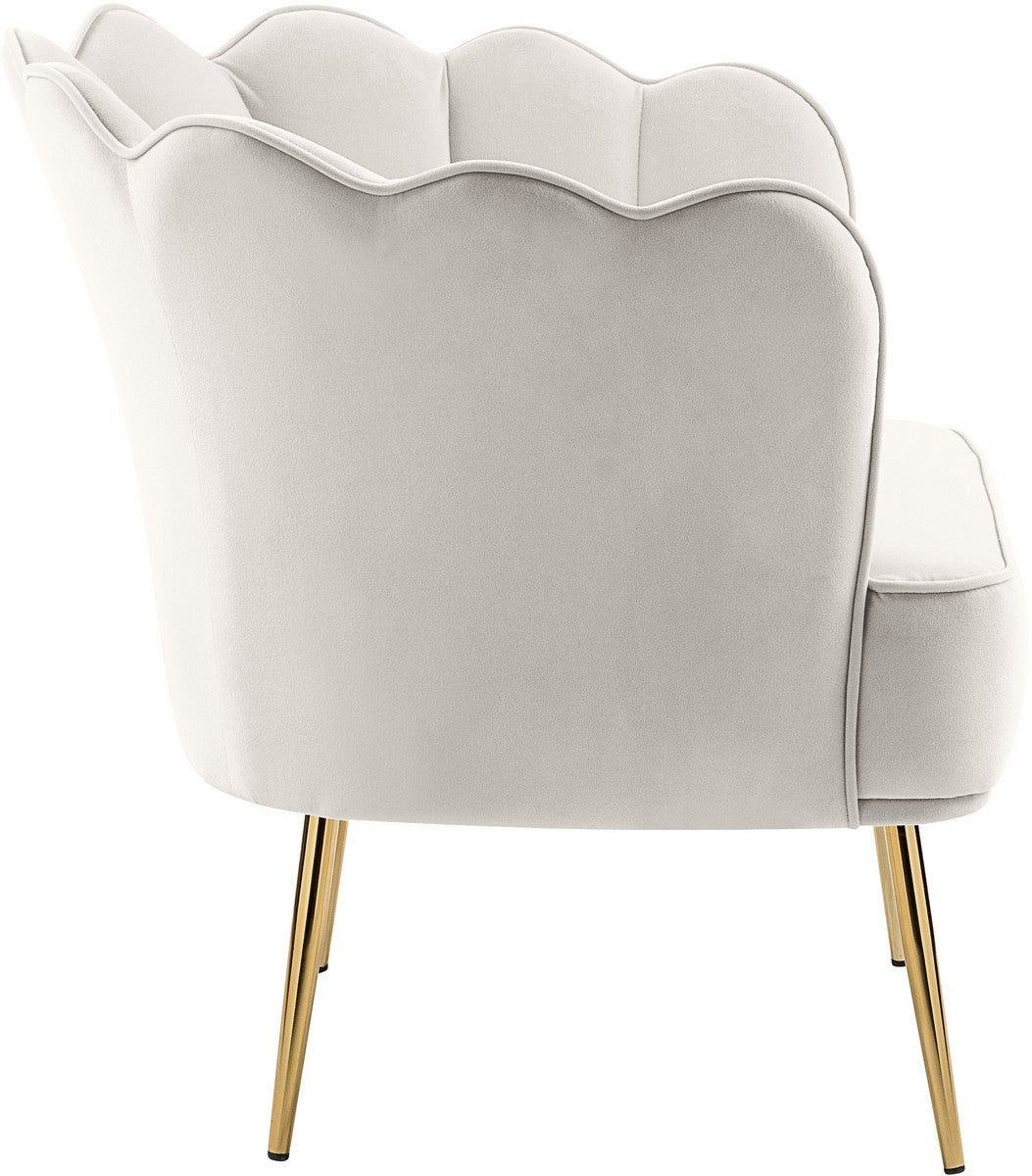 Meridian Furniture Jester Cream Velvet Accent Chair