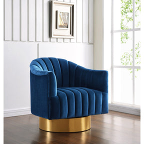 Meridian Furniture Farrah Navy Velvet Accent Chair-Minimal & Modern