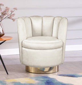 Meridian Furniture Lily Cream Velvet Accent Chair