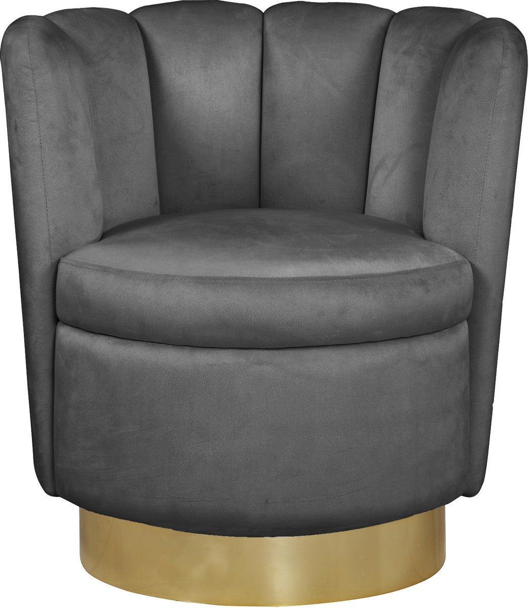 Meridian Furniture Lily Grey Velvet Accent Chair