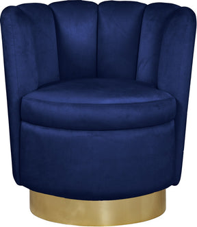 Meridian Furniture Lily Navy Velvet Accent Chair