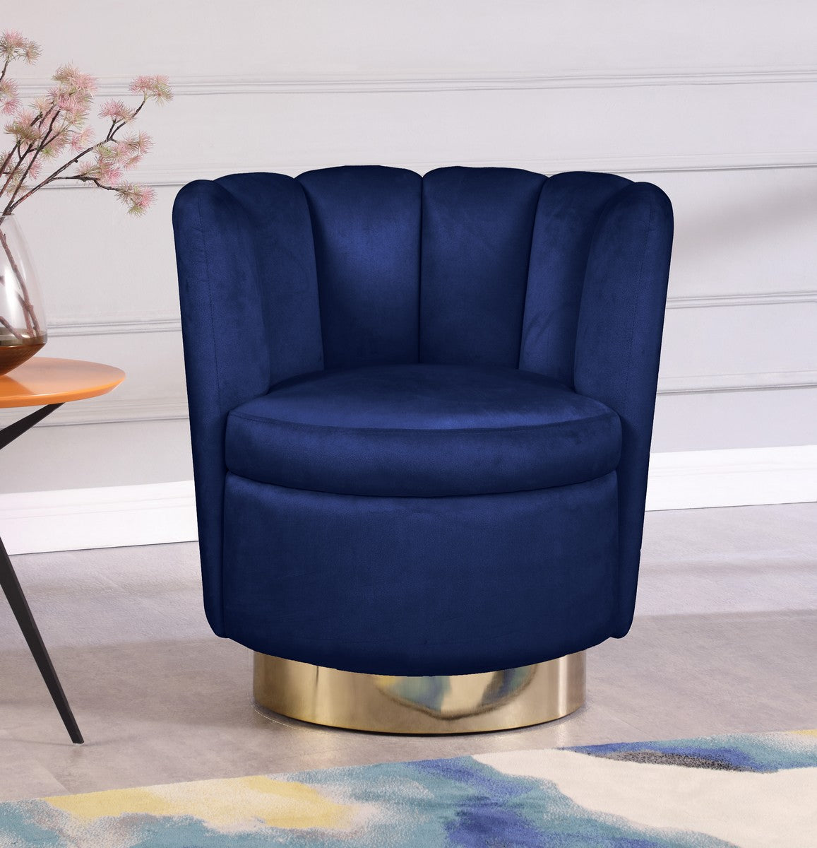 Meridian Furniture Lily Navy Velvet Accent Chair