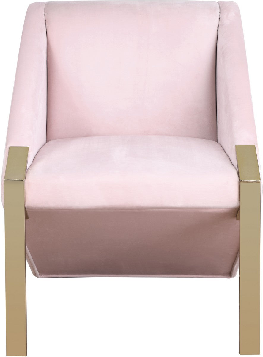 Meridian Furniture Rivet Pink Velvet Accent Chair