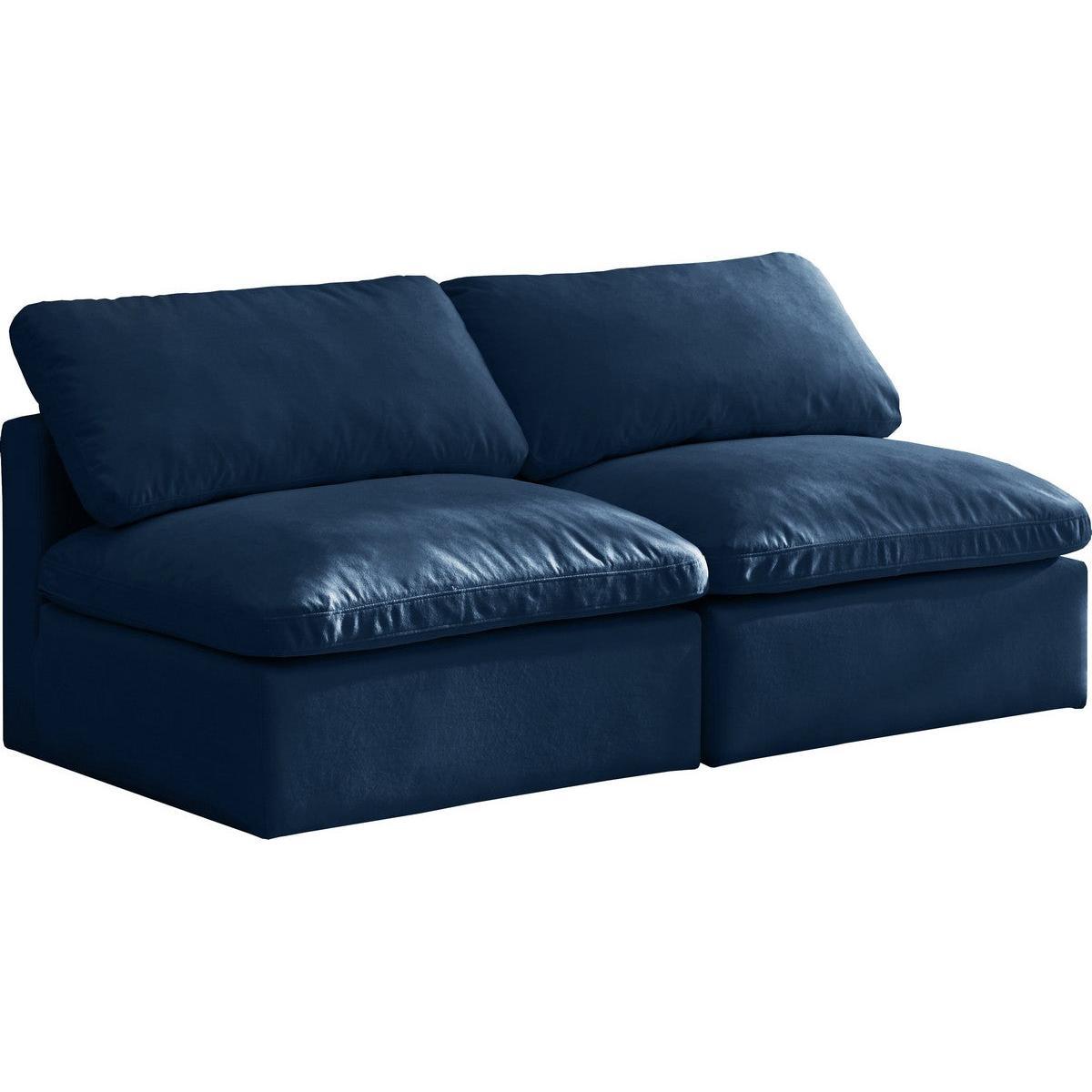 Meridian Furniture Plush Navy Velvet Standard Cloud Modular SofaMeridian Furniture - Standard Cloud Modular Sofa - Minimal And Modern - 1