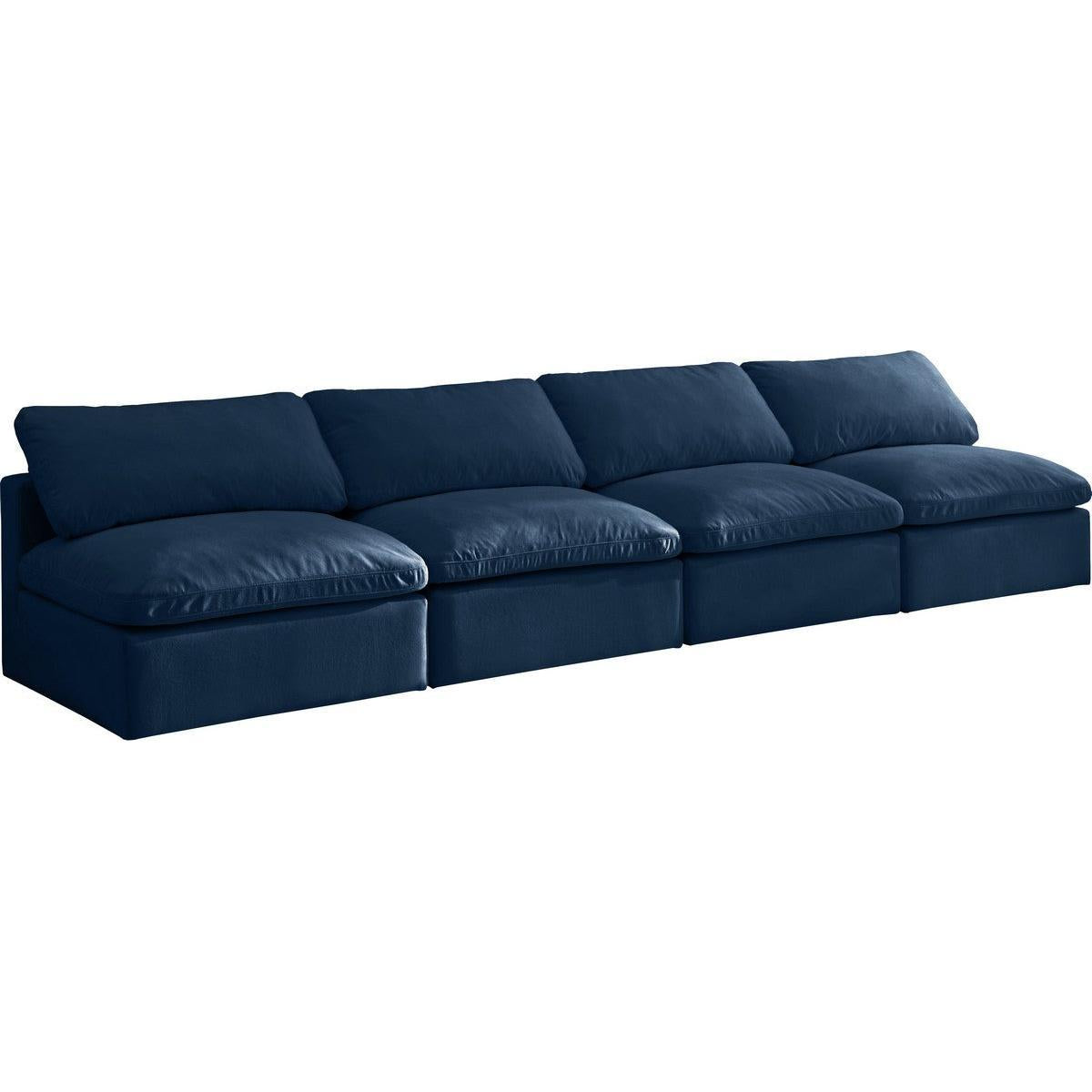 Meridian Furniture Plush Navy Velvet Standard Cloud Modular SofaMeridian Furniture - Standard Cloud Modular Sofa - Minimal And Modern - 1