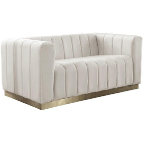 Meridian Furniture Marlon Cream Velvet LoveseatMeridian Furniture - Loveseat - Minimal And Modern - 1