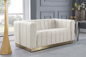 Meridian Furniture Marlon Cream Velvet Loveseat