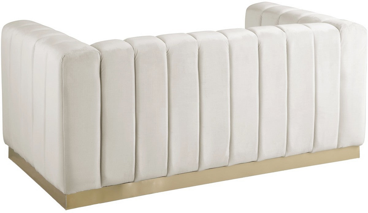 Meridian Furniture Marlon Cream Velvet Loveseat