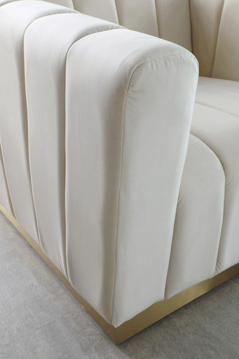 Meridian Furniture Marlon Cream Velvet Loveseat