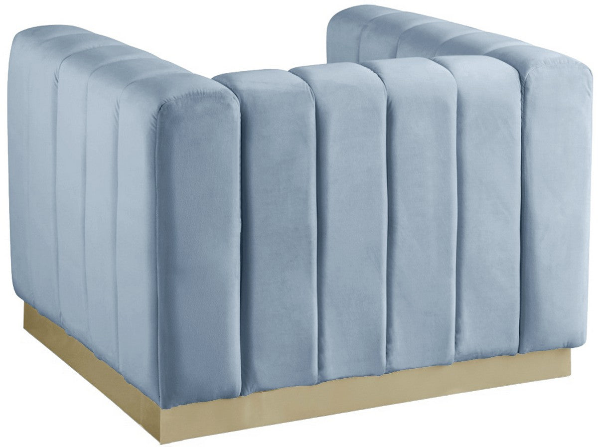 Meridian Furniture Marlon Sky Blue Velvet Chair