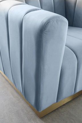 Meridian Furniture Marlon Sky Blue Velvet Chair