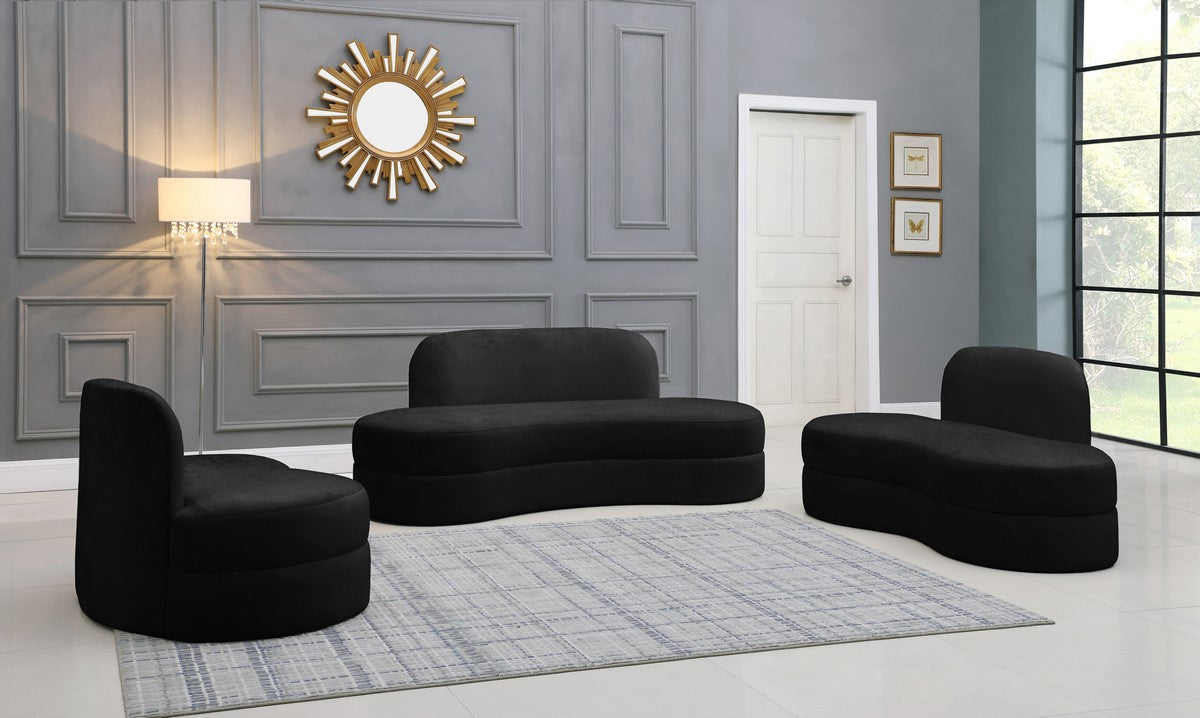 Meridian Furniture Mitzy Black Velvet Sofa