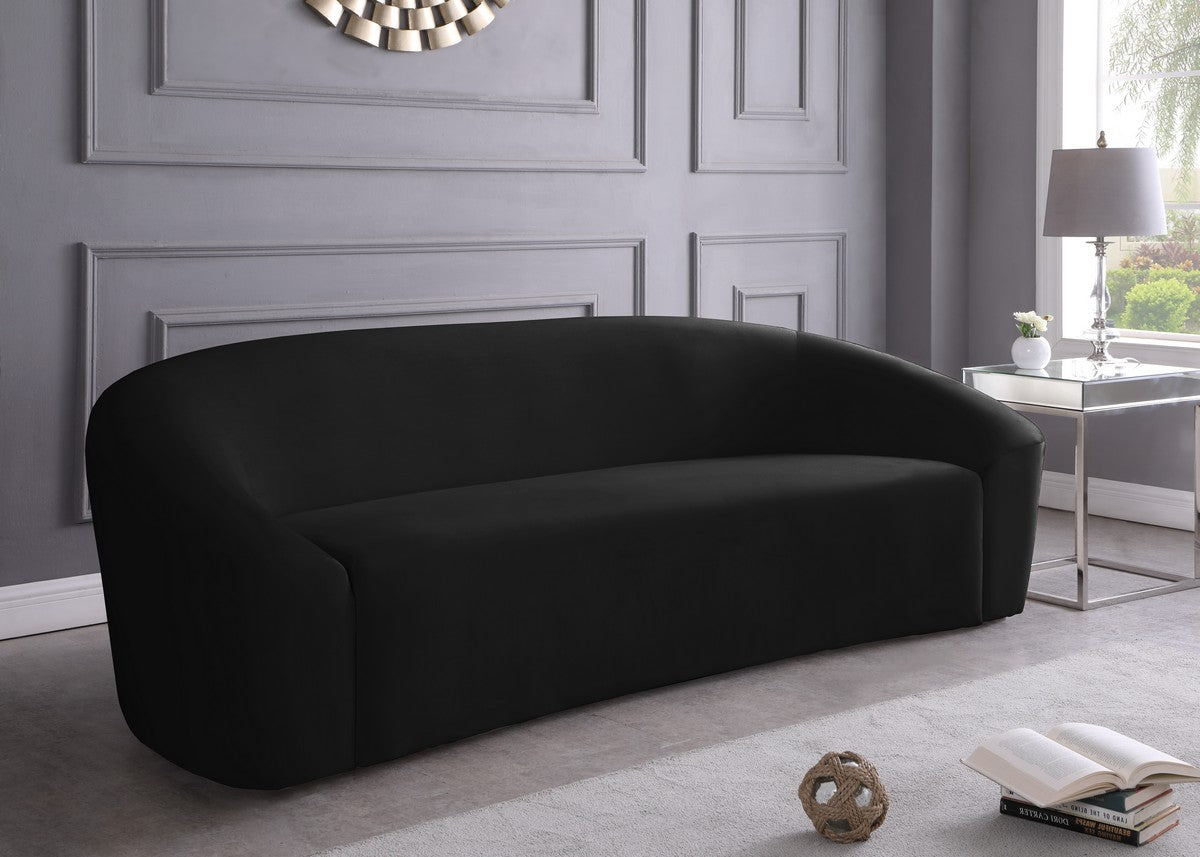 Meridian Furniture Riley Black Velvet Sofa