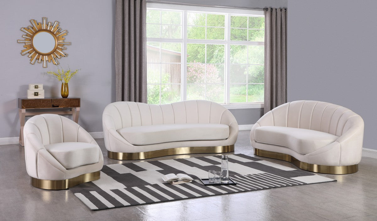 Cream velvet 2024 sofa set