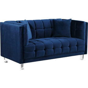 Meridian Furniture Mariel Navy Velvet LoveseatMeridian Furniture - Loveseat - Minimal And Modern - 1