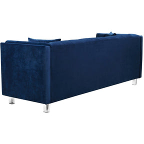 Meridian Furniture Mariel Navy Velvet Loveseat-Minimal & Modern