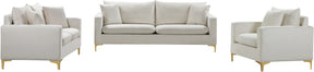 Meridian Furniture Naomi Cream Velvet Loveseat