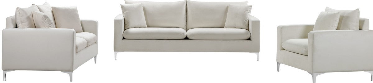 Meridian Furniture Naomi Cream Velvet Loveseat