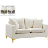 Meridian Furniture Naomi Cream Velvet LoveseatMeridian Furniture - Loveseat - Minimal And Modern - 1