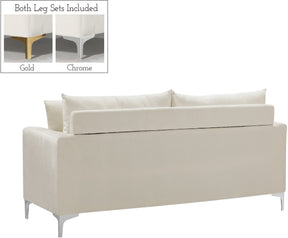 Meridian Furniture Naomi Cream Velvet Loveseat