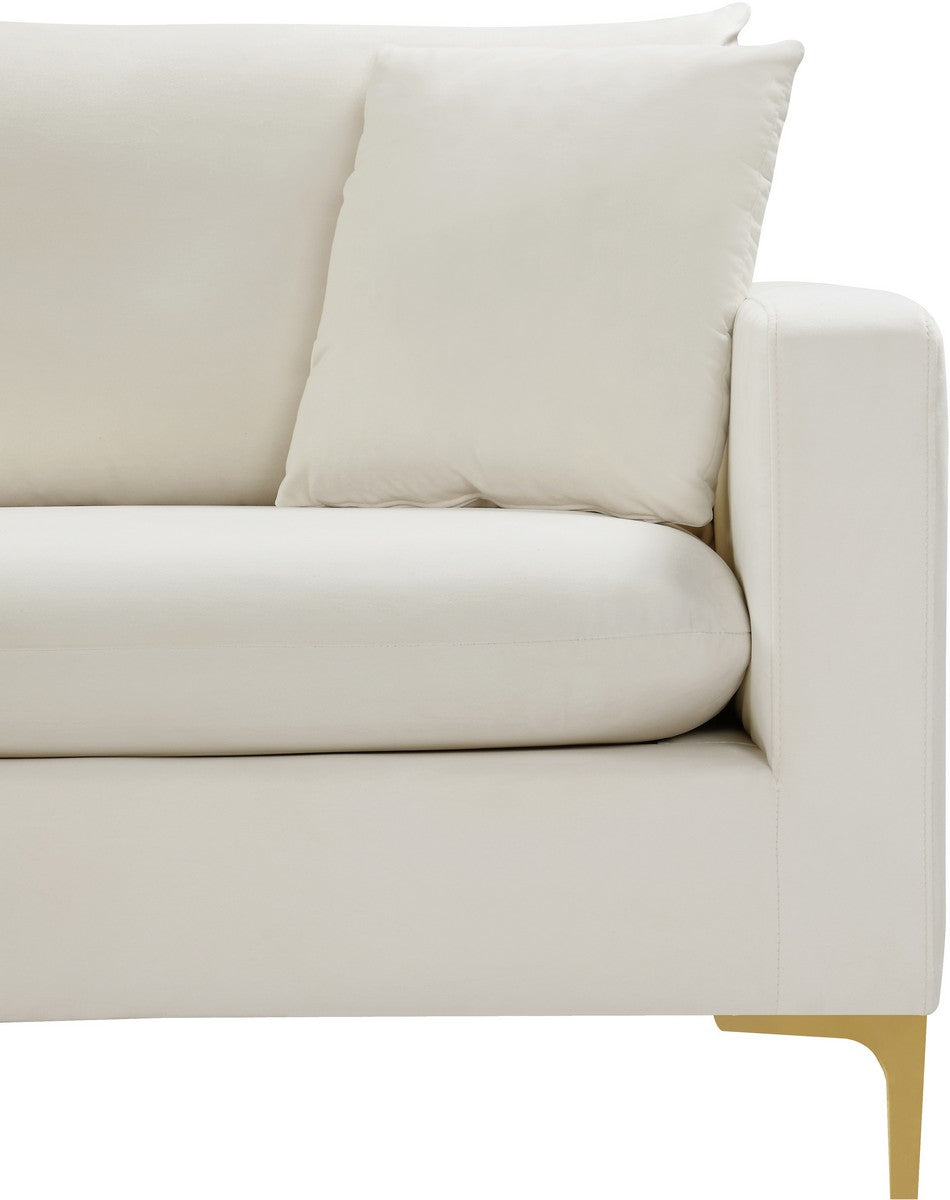 Meridian Furniture Naomi Cream Velvet Loveseat