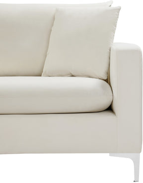 Meridian Furniture Naomi Cream Velvet Loveseat