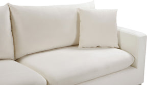 Meridian Furniture Naomi Cream Velvet Loveseat