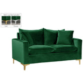 Meridian Furniture Naomi Green Velvet LoveseatMeridian Furniture - Loveseat - Minimal And Modern - 1